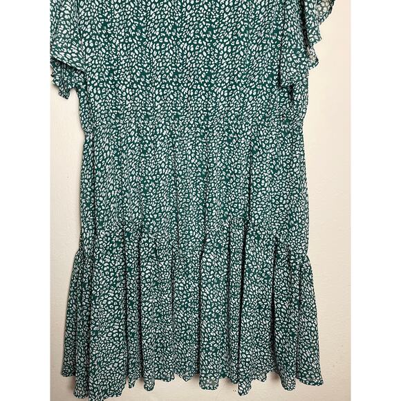 Nemidor Women's Layer Ruffle Animal Print Elastic Waist Short Sleeve Dress 18 - Picture 9 of 16